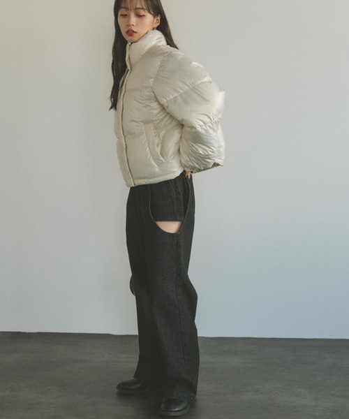 VANNIE U（ヴァニーユー）の「ドロスト中綿ショートコート（ブルゾン・レディース・ピンク/ホワイト/ブラック・FREE）」の22枚目の写真