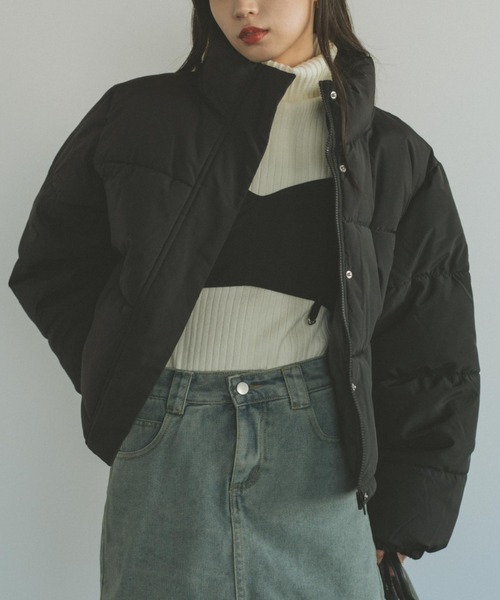 VANNIE U（ヴァニーユー）の「ドロスト中綿ショートコート（ブルゾン・レディース・ピンク/ホワイト/ブラック・FREE）」の8枚目の写真