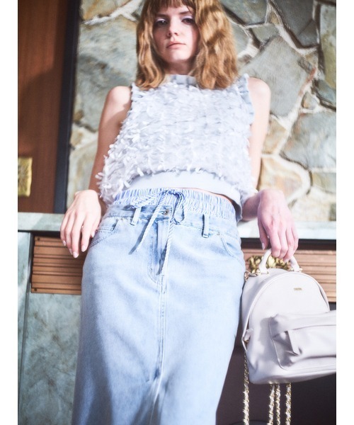 FURFUR（ファーファー）の「【WEB限定カラー】リボンマテリアルニットベスト（ベスト・レディース・ブラック/ライトグレー/ピンク/ホワイト・FREE）」の7枚目の写真