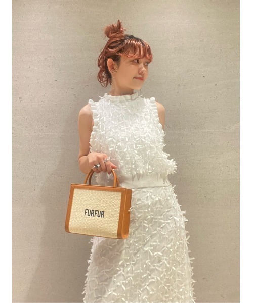 FURFUR（ファーファー）の「【WEB限定カラー】リボンマテリアルニットベスト（ベスト・レディース・ブラック/ライトグレー/ピンク/ホワイト・FREE）」の11枚目の写真