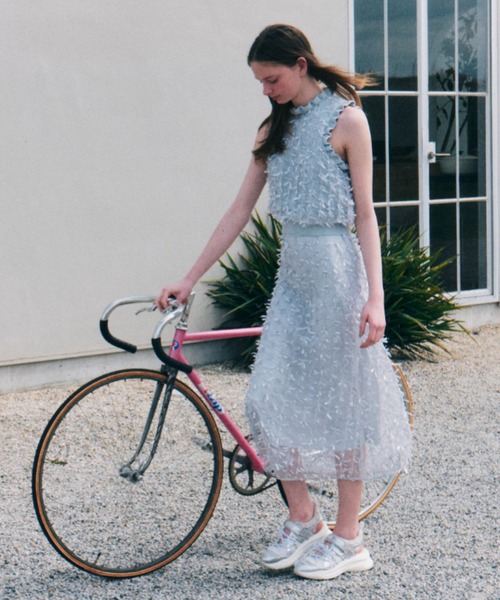 FURFUR（ファーファー）の「【WEB限定カラー】リボンマテリアルニットベスト（ベスト・レディース・ブラック/ライトグレー/ピンク/ホワイト・FREE）」の5枚目の写真