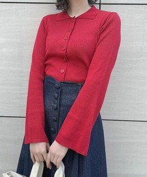 an another angelus | ワイドスリーブ衿付きニットカーディガン(カーディガン/ボレロ)