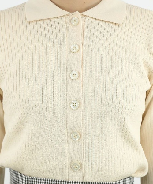 an another angelus(アンアナザーアンジェラス)の「ワイドスリーブ衿付きニットカーディガン/ananotherangelus/fint フィント(カーディガン/ボレロ・レディース・レッド/ライトイエロー/ブルーグリーン・FREE)」の8枚目の写真