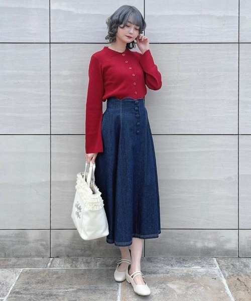 an another angelus(アンアナザーアンジェラス)の「ワイドスリーブ衿付きニットカーディガン/ananotherangelus/fint フィント(カーディガン/ボレロ・レディース・レッド/ライトイエロー/ブルーグリーン・FREE)」の14枚目の写真