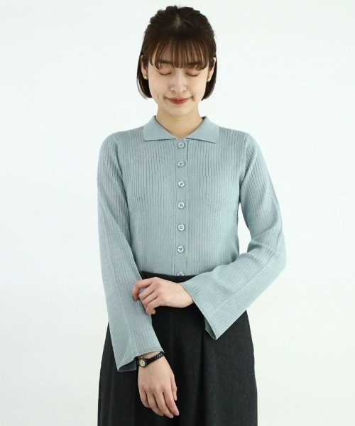 an another angelus(アンアナザーアンジェラス)の「ワイドスリーブ衿付きニットカーディガン/ananotherangelus/fint フィント(カーディガン/ボレロ・レディース・レッド/ライトイエロー/ブルーグリーン・FREE)」の16枚目の写真