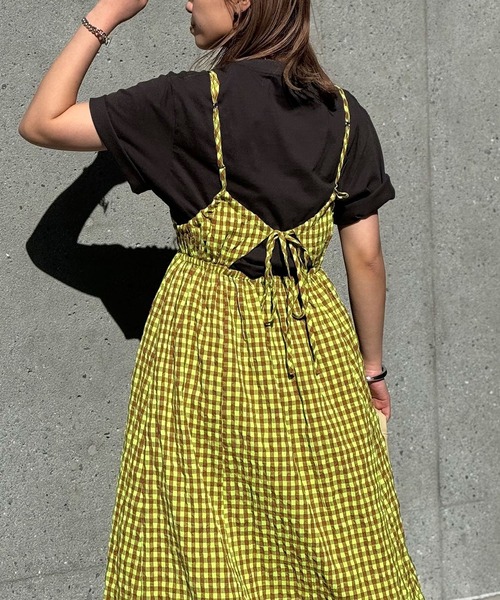 CIAOPANIC（チャオパニック）の「アソート柄バックオープンキャミワンピース（ワンピース・レディース・ブラック/ブラック系その他/ライム/パープル・FREE）」の19枚目の写真