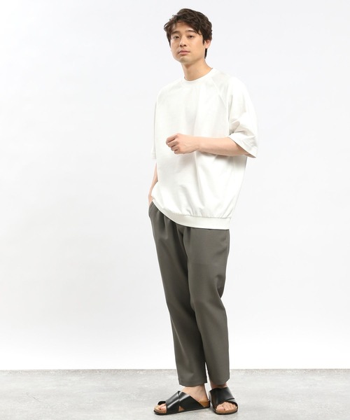 GLOBAL WORK Smile Seed Store(グローバルワーク スマイルシードストア)の「サマースウェットTシャツ/100670(Tシャツ/カットソー・メンズ・杢グレー/ブラック/セージグリーン/オフホワイト・X-LARGE/SMALL/LARGE/MEDIUM)」の6枚目の写真