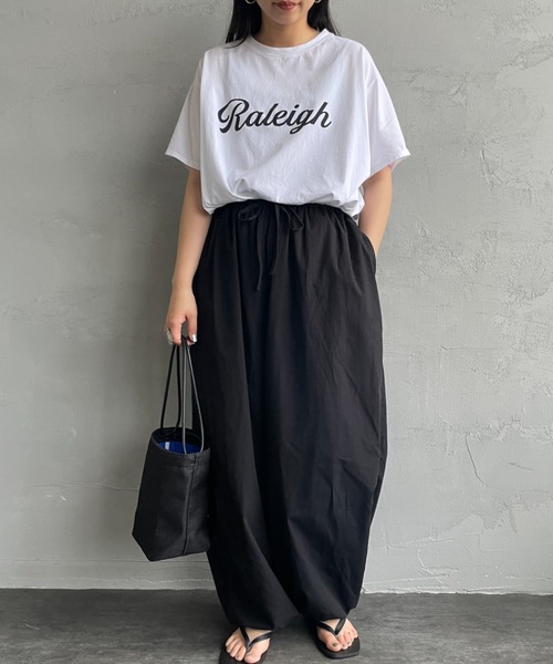 mizuiro ind/ミズイロインド] ドローストリング ヘムボリュームパンツ  