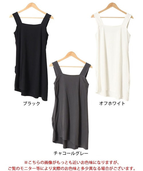 GOLDJAPAN(ゴールドジャパン)の「インナー隠しアシメロングタンクトップ(タンクトップ・レディース・オフホワイト/チャコールグレー/ブラック・LL/3L/4L/L)」の18枚目の写真