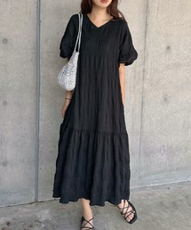 LAUIR（ラウアー）の「Ｖネックティアードワンピース（ワンピース）」