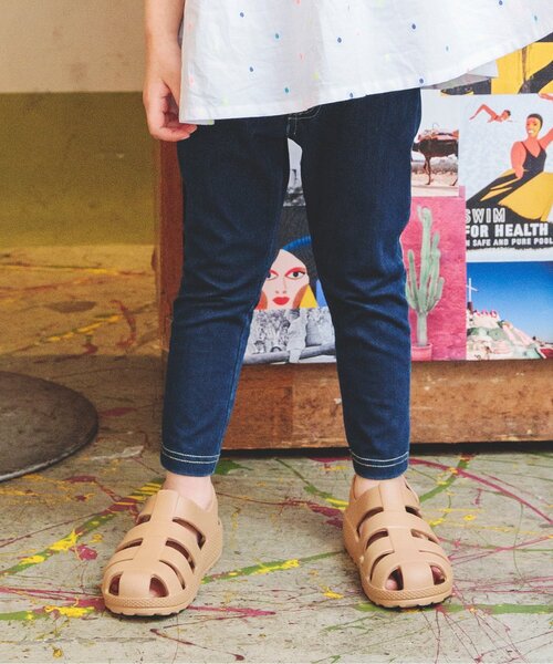 BREEZE（ブリーズ）の「【ストレッチ】デニムニットレギンス_９分丈（レギンス/スパッツ・キッズ・ブルー/サックスブルー・90/100/110/120/80/130）」の2枚目の写真