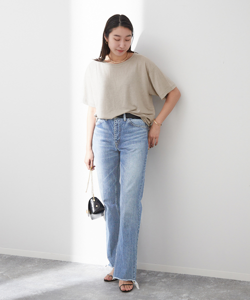 INSCRIRE(アンスクリア)の「《追加2》【INSCRIRE /アンスクリア】002 Flare Denim:デニム(デニムパンツ・レディース・サックスブルー・30/29/28/31)」の6枚目の写真