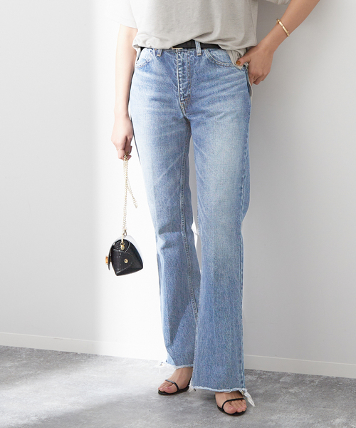 INSCRIRE(アンスクリア)の「《追加2》【INSCRIRE /アンスクリア】002 Flare Denim:デニム(デニムパンツ・レディース・サックスブルー・30/29/28/31)」の9枚目の写真