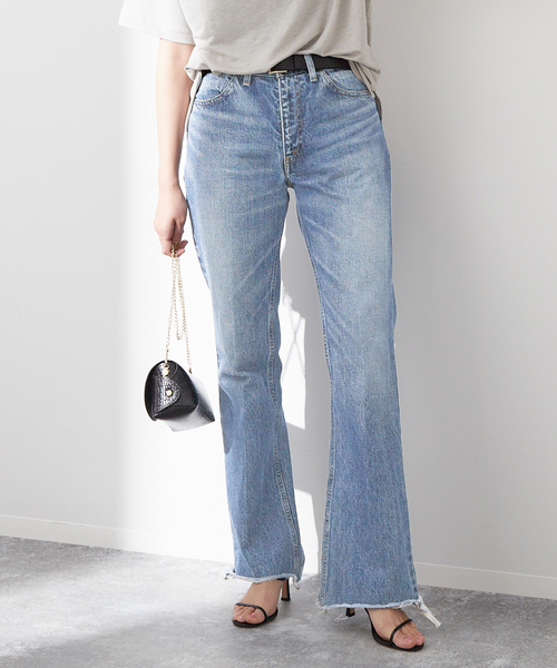 INSCRIRE(アンスクリア)の「《追加2》【INSCRIRE /アンスクリア】002 Flare Denim:デニム(デニムパンツ・レディース・サックスブルー・30/29/28/31)」の10枚目の写真