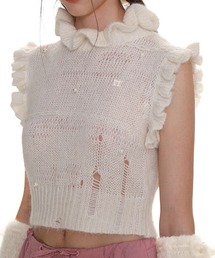 Moromoro2 | ダメージニット フリル タンクトップ BX4120【Moromoro2】(タンクトップ)