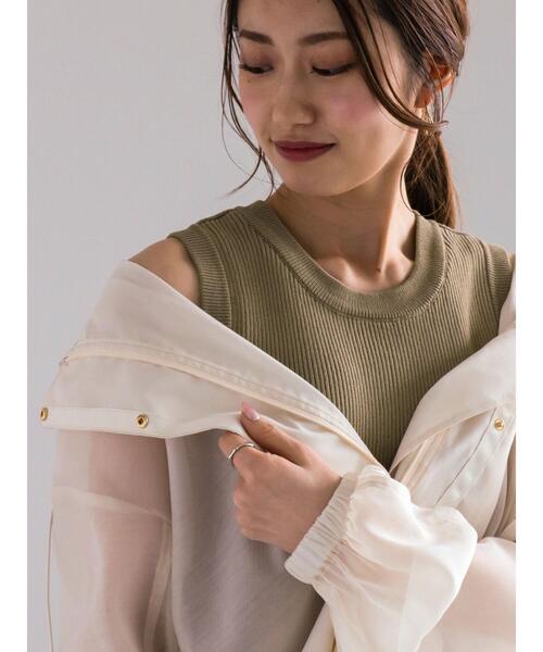 Te chichi（テチチ）の「リブニットタンクトップ(カップ付)（ニット/セーター・レディース・オフホワイト/ブラック/ブラウン・F）」の3枚目の写真