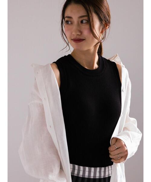 Te chichi（テチチ）の「リブニットタンクトップ(カップ付)（ニット/セーター・レディース・オフホワイト/ブラック/ブラウン・F）」の13枚目の写真