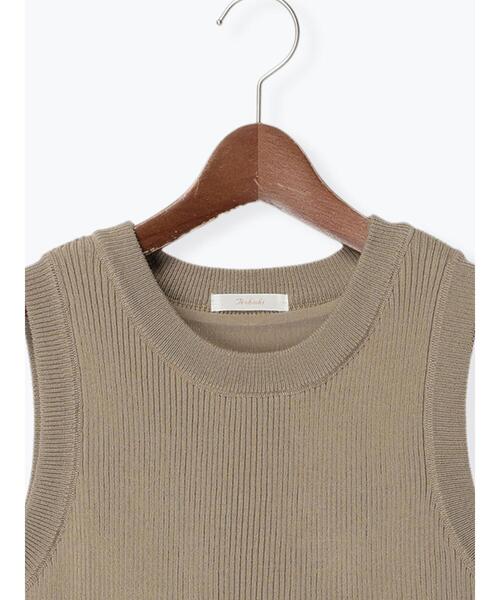 Te chichi（テチチ）の「リブニットタンクトップ(カップ付)（ニット/セーター・レディース・オフホワイト/ブラック/ブラウン・F）」の9枚目の写真