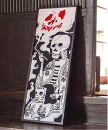 カヤ | 【カヤ】注染手ぬぐい 髑髏と煙管(ハンカチ/ハンドタオル)