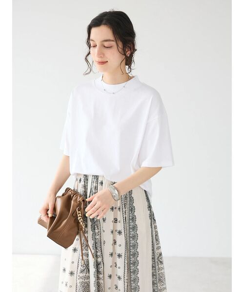 CRAFT STANDARD BOUTIQUE（クラフトスタンダードブティック）の「接触冷感/モックネックリングドットプルオーバー（Tシャツ/カットソー・レディース・ブラック/サックスブルー/ラベンダー/ホワイト・FREE）」の5枚目の写真
