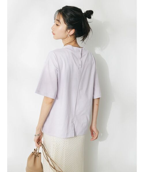 CRAFT STANDARD BOUTIQUE（クラフトスタンダードブティック）の「接触冷感/モックネックリングドットプルオーバー（Tシャツ/カットソー・レディース・ブラック/サックスブルー/ラベンダー/ホワイト・FREE）」の8枚目の写真