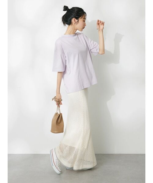 CRAFT STANDARD BOUTIQUE（クラフトスタンダードブティック）の「接触冷感/モックネックリングドットプルオーバー（Tシャツ/カットソー・レディース・ブラック/サックスブルー/ラベンダー/ホワイト・FREE）」の14枚目の写真