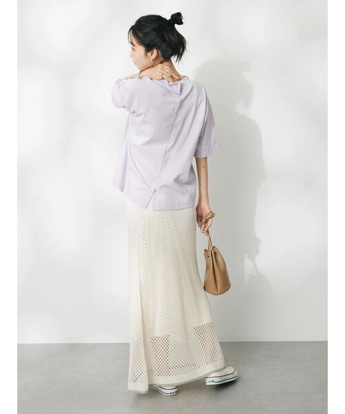 CRAFT STANDARD BOUTIQUE（クラフトスタンダードブティック）の「接触冷感/モックネックリングドットプルオーバー（Tシャツ/カットソー・レディース・ブラック/サックスブルー/ラベンダー/ホワイト・FREE）」の15枚目の写真
