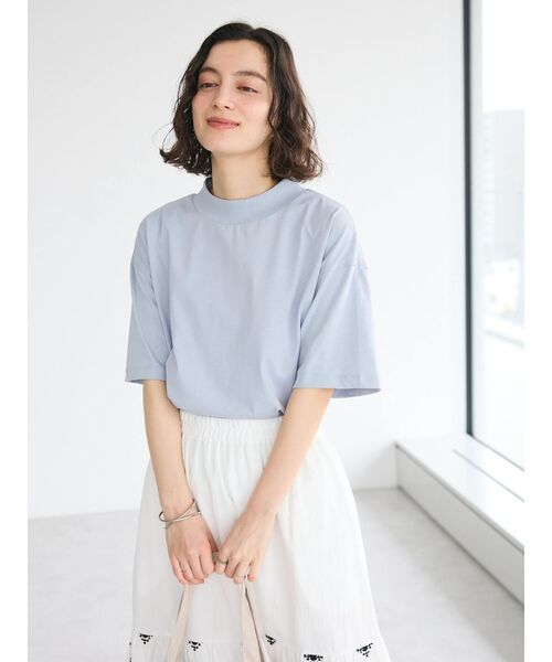 CRAFT STANDARD BOUTIQUE（クラフトスタンダードブティック）の「接触冷感/モックネックリングドットプルオーバー（Tシャツ/カットソー・レディース・ブラック/サックスブルー/ラベンダー/ホワイト・FREE）」の17枚目の写真