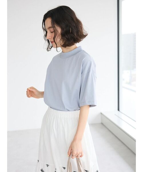 CRAFT STANDARD BOUTIQUE（クラフトスタンダードブティック）の「接触冷感/モックネックリングドットプルオーバー（Tシャツ/カットソー・レディース・ブラック/サックスブルー/ラベンダー/ホワイト・FREE）」の18枚目の写真
