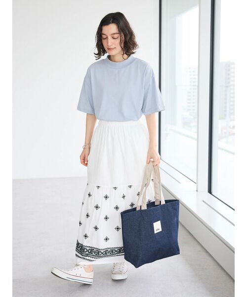 CRAFT STANDARD BOUTIQUE（クラフトスタンダードブティック）の「接触冷感/モックネックリングドットプルオーバー（Tシャツ/カットソー・レディース・ブラック/サックスブルー/ラベンダー/ホワイト・FREE）」の20枚目の写真