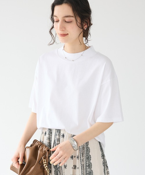 CRAFT STANDARD BOUTIQUE（クラフトスタンダードブティック）の「接触冷感/モックネックリングドットプルオーバー（Tシャツ/カットソー・レディース・ブラック/サックスブルー/ラベンダー/ホワイト・FREE）」の2枚目の写真