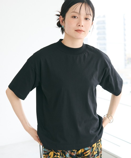 CRAFT STANDARD BOUTIQUE（クラフトスタンダードブティック）の「接触冷感/モックネックリングドットプルオーバー（Tシャツ/カットソー・レディース・ブラック/サックスブルー/ラベンダー/ホワイト・FREE）」の3枚目の写真