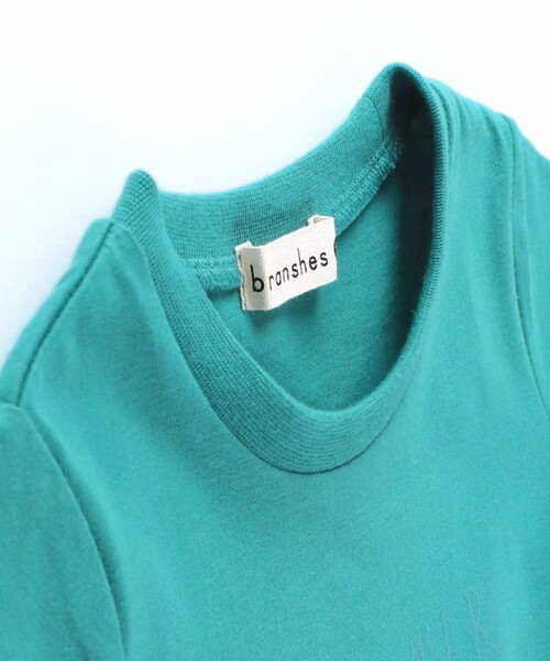 BRANSHES(ブランシェス)の「【プチプラ / おそろい】袖スカラップ×ロゴTシャツ(Tシャツ/カットソー・キッズ・オフホワイト/ブラック/グリーン/サーモンピンク・90/80/120/100/110/130/140/150)」の14枚目の写真