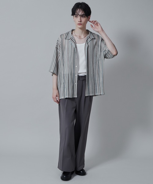 LUCY（ルーシー）の「LUCY/ストライプメッシュBIGシャツ（シャツ/ブラウス・メンズ・その他1/その他2/その他3・LARGE/MEDIUM）」の4枚目の写真