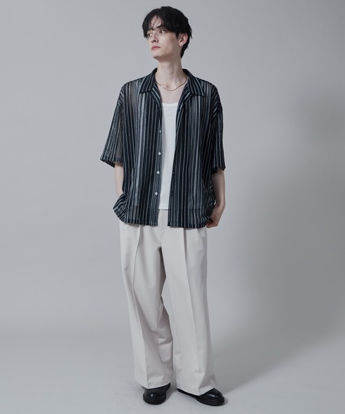 LUCY（ルーシー）の「LUCY/ストライプメッシュBIGシャツ（シャツ/ブラウス・メンズ・その他1/その他2/その他3・LARGE/MEDIUM）」の5枚目の写真