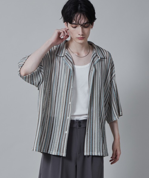 LUCY（ルーシー）の「LUCY/ストライプメッシュBIGシャツ（シャツ/ブラウス・メンズ・その他1/その他2/その他3・LARGE/MEDIUM）」の12枚目の写真