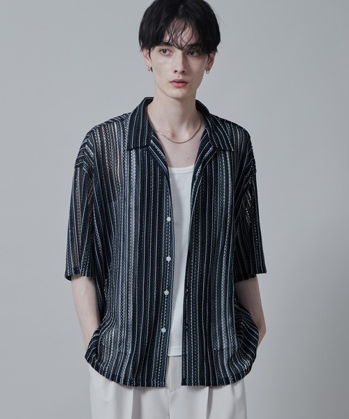 LUCY（ルーシー）の「LUCY/ストライプメッシュBIGシャツ（シャツ/ブラウス・メンズ・その他1/その他2/その他3・LARGE/MEDIUM）」の14枚目の写真