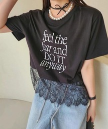 レースヘムロゴTシャツ