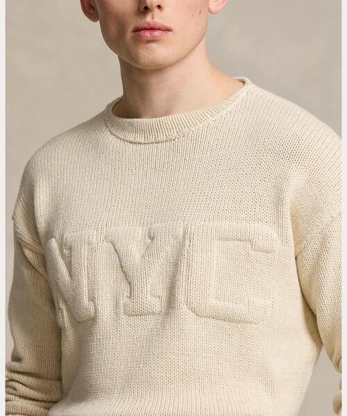 POLO RALPH LAUREN / NYCコットンリネンセーター/ニット・セーター(厚手)/L/コットン/アイボリー セール】NYC コットンリネン セーター（ニット/セーター）｜POLO RALPH