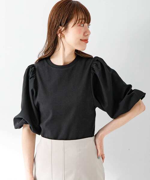 URBAN RESEARCH Sonny Label（アーバンリサーチサニーレーベル）の「パフスリーブコンビ半袖プルオーバー（Tシャツ/カットソー・レディース・オフホワイト/ブラック/ブルー・FREE）」の14枚目の写真