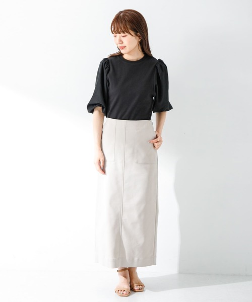 URBAN RESEARCH Sonny Label（アーバンリサーチサニーレーベル）の「パフスリーブコンビ半袖プルオーバー（Tシャツ/カットソー・レディース・オフホワイト/ブラック/ブルー・FREE）」の17枚目の写真