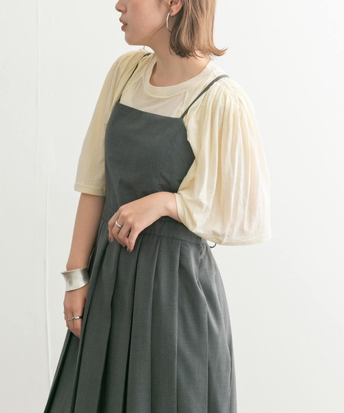 KBF（ケイビーエフ）の「フリルスリーブシアーカットソー（Tシャツ/カットソー・レディース・アイボリー/ラベンダー/ダークブラウン・ONE）」の4枚目の写真