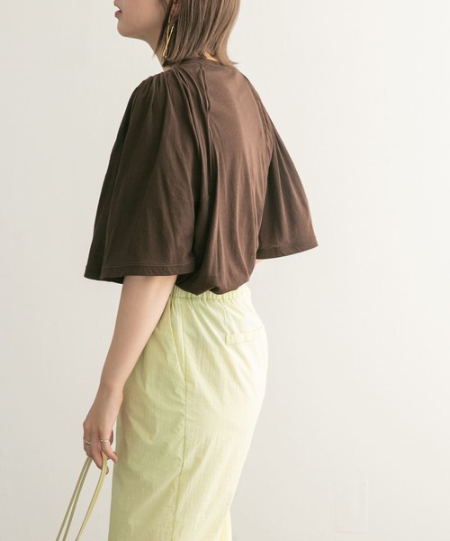 KBF（ケイビーエフ）の「フリルスリーブシアーカットソー（Tシャツ/カットソー・レディース・アイボリー/ラベンダー/ダークブラウン・ONE）」の11枚目の写真