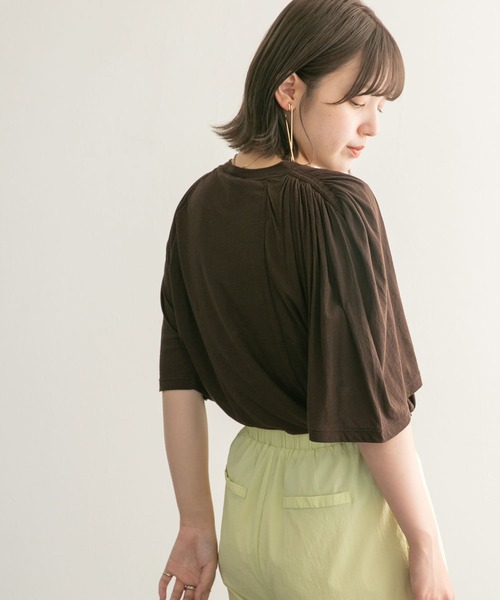 KBF（ケイビーエフ）の「フリルスリーブシアーカットソー（Tシャツ/カットソー・レディース・アイボリー/ラベンダー/ダークブラウン・ONE）」の12枚目の写真