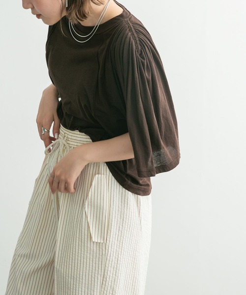 KBF（ケイビーエフ）の「フリルスリーブシアーカットソー（Tシャツ/カットソー・レディース・アイボリー/ラベンダー/ダークブラウン・ONE）」の17枚目の写真