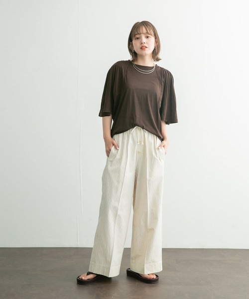 KBF（ケイビーエフ）の「フリルスリーブシアーカットソー（Tシャツ/カットソー・レディース・アイボリー/ラベンダー/ダークブラウン・ONE）」の18枚目の写真