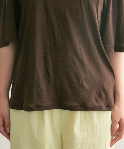 セール】フリルスリーブシアーカットソー（Tシャツ/カットソー