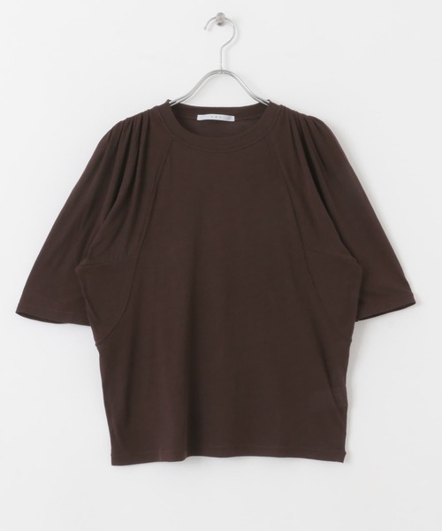 tシャツ シアーフリルスリーブ切替Tシャツ レディース KOBE LETTUCE Tシャツ シアー レース パフスリーブ フリル 袖