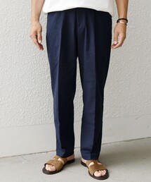 SHIPS any: 〈洗濯機可能〉リネン混 ビスコース 1タック テーパード イージーパンツ◇