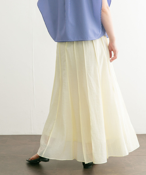 【セール】ピンタックシアーマキシスカート（スカート）｜KBF（ケイビーエフ）